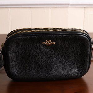 Black Leather Coach Crossbody Bag